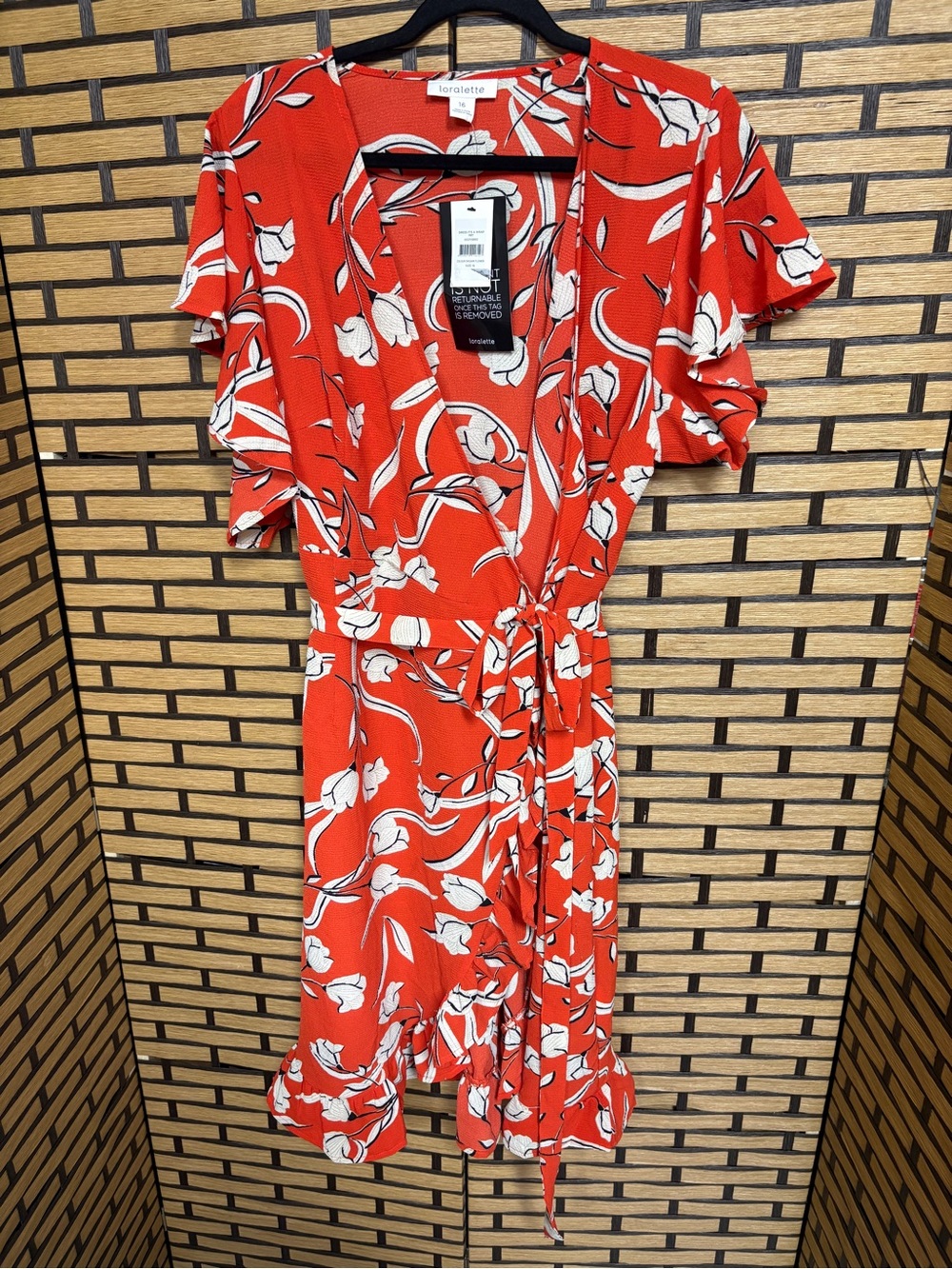 Loralette red floral wrap dress size 16